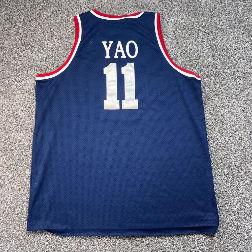 Vintage Nike Men's XXL Houston Rockets Yao Ming #11 Jersey Blue NBA Basketball